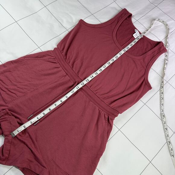 Athleta Balance Romper Womens Medium Petite Pink Sleeveless Soft Active Travel - Picture 11 of 14